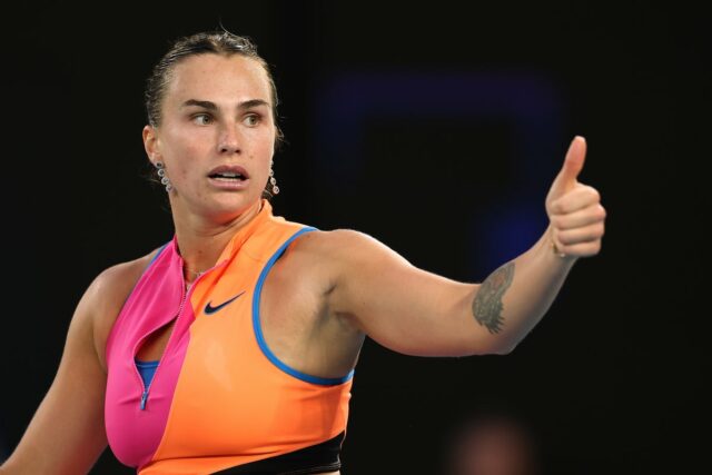 Aryna Sabalenka žiada hlavného rozhodcu o videorecenziu (Getty Images)