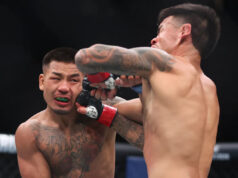 Boj MMA roka 2025: Joshua Van a Brandon Royval na seba hádžu všetko okrem pravidiel LAS VEGAS, NEVADA – 28. JÚNA: (RL) Joshua Van z Mjanmarska zaútočil na Brandona Royvala v mušej váhe počas podujatia UFC 317 v T-Mobile Arene 28. júna 2025 v Las Vegas, Nevada. (Foto: Cooper Neill/Zuffa LLC)