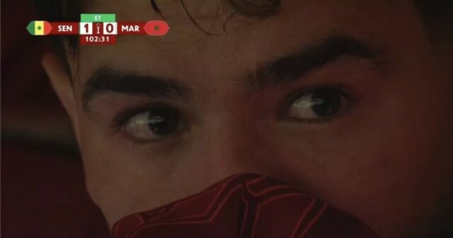 Viditeľne naštvaný Brahim Diaz po premeškaní trestu v nadstavenom čase počas finále AFCON.