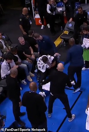 Brutálny moment Rozhodca NBA opúšťa zápas na invalidnom vozíku po Rozhodca NBA Bill Kennedy opustil piatkový zápas na invalidnom vozíku