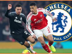 Chelsea sleduje prestupy Morgana Rogersa a Ethana Nwaneriho Morgan Rogers oslavuje gól pre Aston Villu