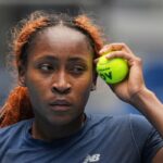 Coco Gauff trénuje na Australian Open v Melbourne (AP)