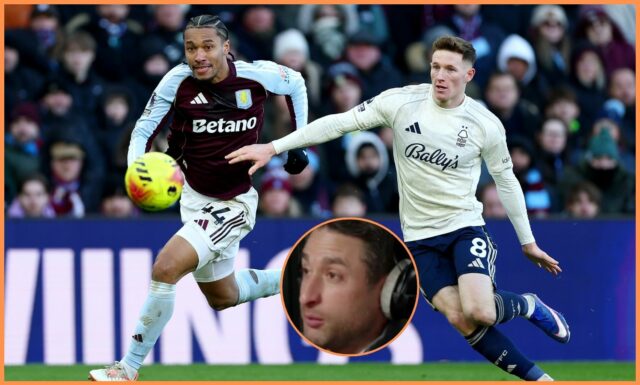 Elliot Anderson na predzápasovej rozcvičke s Nottinghamom Forest