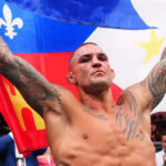 NEW ORLEANS, LUUISIANA – 19. júla: Dustin Poirier pozdravuje dav po majstrovskom súboji BMF počas podujatia UFC 318 v Smoothie King Center 19. júla 2025 v New Orleans, Louisiana. (Foto: Cooper Neill/Zuffa LLC)