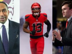 Fanúšikovia NFL ošklbajú Stephena A. Smitha za to, že zmiešal Charlieho Kirka s Texasanom WR Christianom Kirkom logo pochodového šialenstva