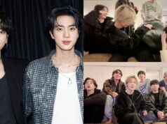 Fanúšikovia sa rozdelili po tom, čo Jin z BTS hravo hodí Jungkooka na pohovku počas Silvestra naživo BTS počas živého prenosu (obrázok cez Weverse/BTS)