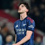 Declan Rice reaguje po porážke