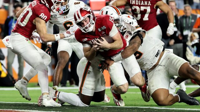 Fernando Mendoza z Indiany reaguje na víťazstvo v národnom šampionáte
