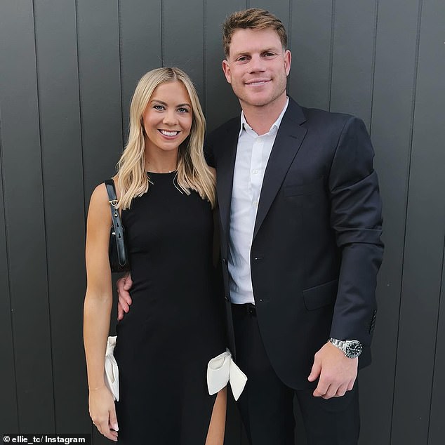 Footy hviezda Taylor Adams je urýchlene prevezený do nemocnice po Taylor Adams (na snímke s manželkou Ellie) upadol v sobotu neskoro večer do bezvedomia pri údajnom napadnutí dvoch mužov.