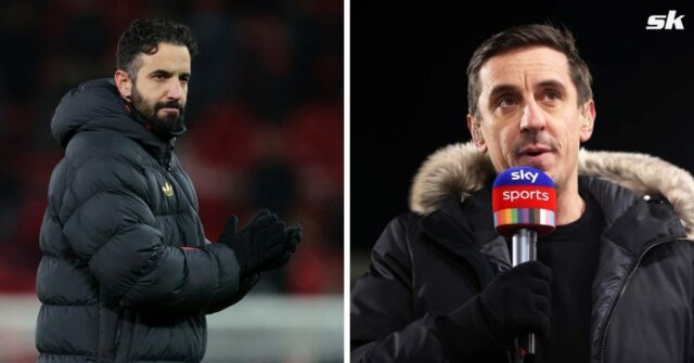 Gary Neville reaguje po tom, čo Amorim spomenul jeho meno Aston Villa vs Manchester United - Premier League (Zdroj obrázku: Getty)