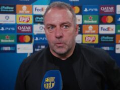 Hansi Flick z Barcelony reaguje na výkon Marca Bernala Hansi Flick z Barcelony reaguje na výkon Marca Bernala