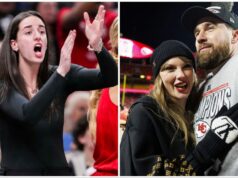 Historický míľnik Caitlin Clark Hypes snúbenca Taylor Swift Travis Kelce ako Chiefs TE Caitlin Clark to zdieľala na svojich príbehoch na Instagrame. (Foto: @caitlinclark22 na IG)