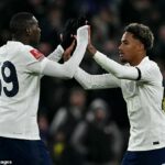 Dvojica Tottenhamu Wilson Odobert a Randal Kolo Muani mali v utorok autonehodu