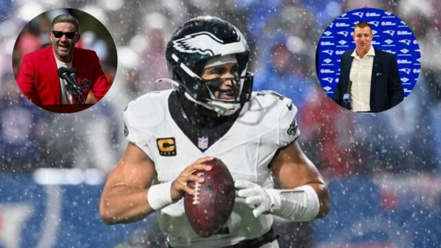 Jalen Hurts zablúdil, keď Julian Edelman a Rob Gronkowski odhalili, logo pochodového šialenstva