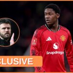 Stredopoliar Man United Kobbie Mainoo v akcii proti Burnley