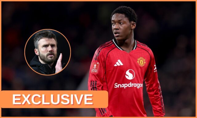 Stredopoliar Man United Kobbie Mainoo v akcii proti Burnley