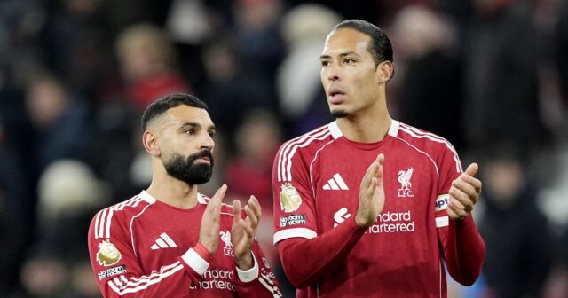 Liverpoolske hviezdy Mohamed Salah a Virgil van Dijk