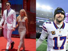 Livvy Dunne ukazuje špeciálnu podporu Joshovi Allenovi, ktorý houpe na tričku Bills, ako hviezda LSU označuje účasť na zápase 18. týždňa vs Jets Dunne predvádza svoj outfit. (Kredit: @livvydunne)