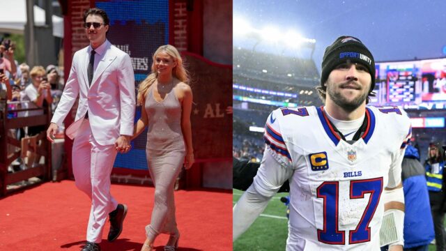 Livvy Dunne ukazuje špeciálnu podporu Joshovi Allenovi, ktorý houpe na Dunne predvádza svoj outfit. (Kredit: @livvydunne)