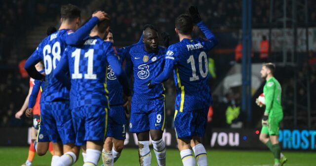 Romelu Lukaku z Chelsea bude trestať počas zápasu Premier League medzi Chelsea a Wolverhampton Wanderers na Stamford Bridge 7. mája 2022 v Londýne v Spojenom kráľovstve. 