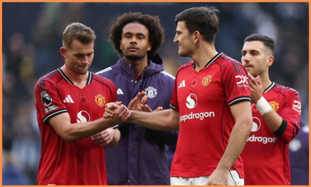 Harry Maguire počas predzápasovej rozcvičky Manchestru United