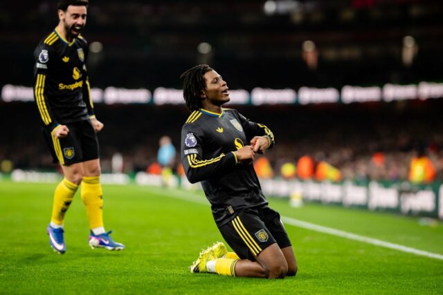 Man United uvoľní svoju novú zbraň, keď sa Arsenal stane Úvodný gól Arsenalu bol odrazom od nohy Lisandra Martineza (Mike Egerton/PA Wire)