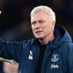 Manažér Evertonu David Moyes oslavuje na konci zápasu počas zápasu Premier League medzi Evertonom a Nottinghamom Forest na štadióne Hill Dickinson
