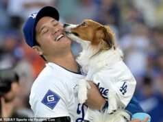 Milovaný pes Shohei Ohtani Decoy získal vzácnu poctu ako hviezda Dodgers, ktorá si domov odnáša ďalšie ocenenia Pes Shohei Ohtaniho superstar z Los Angeles Dodgers sa stal pevným favoritom