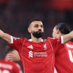 Mohamed Salah z Liverpoolu oslavuje