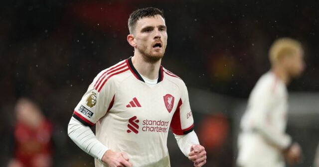 Andy Robertson v akcii za Liverpool. 