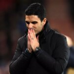 Mikel Arteta manažér / hlavný tréner Arsenalu reaguje počas zápasu Premier League medzi Bournemouthom a Arsenalom na Vitality Stadium 3. januára 2026 v Bournemouthe v Anglicku.
