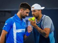 Nick Kyrgios o povestiach „veľkého dieťaťa“ Novaka Djokoviča o odchode do dôchodku: „Je to len dobré…“ Foto PATRICK HAMILTON/AFP cez Getty Images