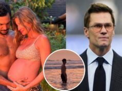 (PIC) Novonarodené dieťa Gisele Bündchen sa spája so synom Toma Bradyho Benjaminom na najnovšom fotodumpe brazílskej supermodelky logo pochodového šialenstva