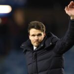 Manažér Rangers Danny Röhl je videný na plný úväzok počas zápasu William Hill Premiership medzi Rangers a Aberdeenom.