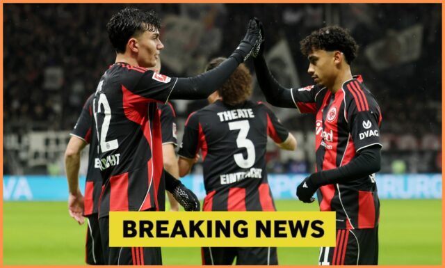 Ľavý obranca Eintracht Frankfurt Nathaniel Brown v akcii