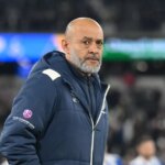 Nuno Espirito Santo riadi West Ham United počas zápasu Premier League medzi West Ham United a Brightonom a Hove Albion na londýnskom štadióne v Stratforde, Spojené kráľovstvo, 30. decembra 2025.