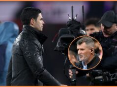 Roy Keane v Arsenale vyzerá nervózne vs Liverpool Gabriel Jesus reaguje počas remízy Arsenalu 0:0 proti Liverpoolu