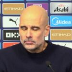 Pep Guardiola na tlačovej konferencii frustrovane zavrel oči