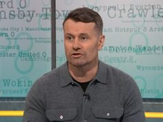 Šokujúci moment, bývalá hviezda Premier League Shay Given naživo na BBC označila keltskú vládu Wilfrieda Nancy za „absolútny holokaust“ – predtým, ako sa vysielateľ ospravedlní Shay Given opísal keltské pôsobenie Wilfrieda Nancyho ako „absolútny holokaust“ naživo v televízii (obrázok vyššie v záverečnom skóre v sobotu pri použití tohto slova)