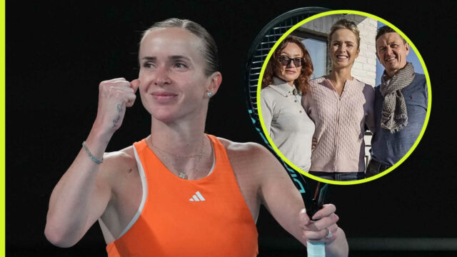 Športoví rodičia Mikhaylo a Olena a babička Tamara, jej „najoddanejšia podporovateľka“
