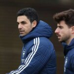 Mikel Arteta, manažér Arsenalu, odchádza pred tréningom Arsenalu v Sobha Realty Training Center 19. januára 2026 v London Colney, Anglicko.