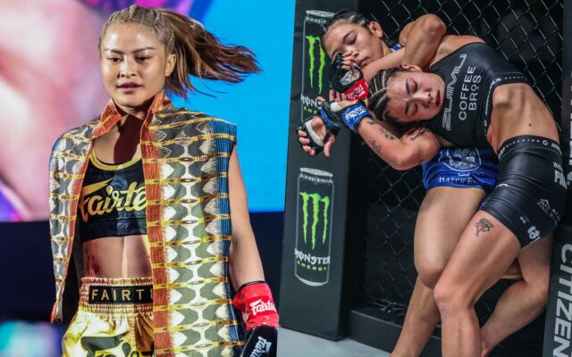 Stamp Fairtex reaguje na boj na vysokej úrovni Chihiro Sawada Stamp Fairtex reaguje na boj na vysokej úrovni Chihiro Sawada a Itsuki Hirata na ONE 173