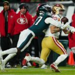 George Kittle utrpel Achillovu slzu v prvej polovici zápasu play off 49ers vo Philadelphii