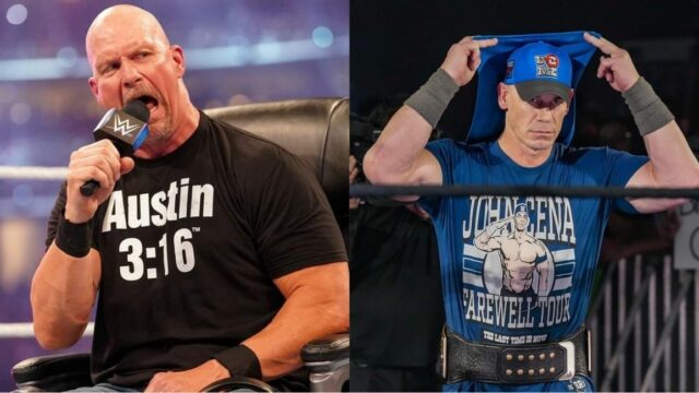 Stone Cold Steve Austin (left), John Cena (right). [Image credits: wwe.com]