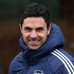 Mikel Arteta, manažér Arsenalu, počas tréningového stretnutia Arsenalu v Sobha Realty Training Center 27. januára 2026 v London Colney v Anglicku.