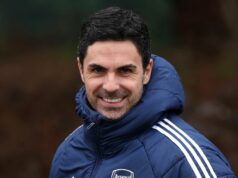 Tvrdé pravidlá Arsenalu Mikela Artetu vrátane jedinečnej mantry, s ktorou prišiel Mikel Arteta, manažér Arsenalu, počas tréningového stretnutia Arsenalu v Sobha Realty Training Center 27. januára 2026 v London Colney v Anglicku.