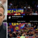 L to R: Hansi Flick and Barcelona fans (All images sourced from Getty and X/@roxrichie)