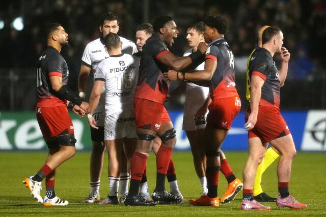 Rotimi Segun skóroval dvakrát za Saracens (PA)