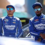 Dale Earnhardt Jr. oslavuje 100. víťazstvo JR Motorsports v Indianapolise. Zdroj: Imagn