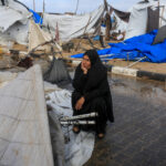 Vysídlení Palestínčania čelia smrtiacemu vetru, extrémnemu chladu v stanoch | Počasie